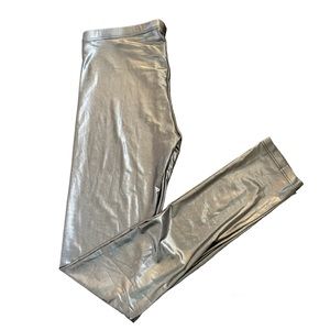 Forever 21 Dark Metallic Silver Leggings - M